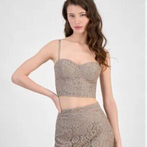 GUESS Women's Josiane Cropped Lace Corset Top NWT Sz XL